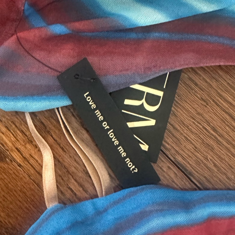 AFRM Revolve Matera Swirl-Striped Maxi Dress in Blue Abstract NWT Small - Picture 10 of 12